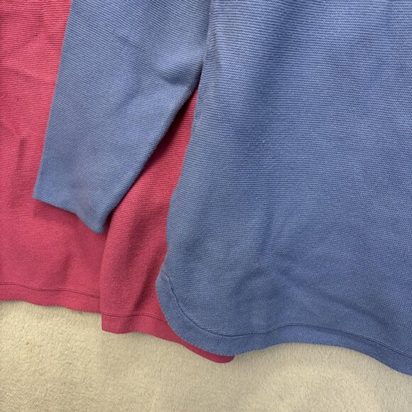 Lot of 2 Talbots Knit Sweater Womens Medium Blue Pink Button Hem Top Long Sleeve - Picture 16 of 16